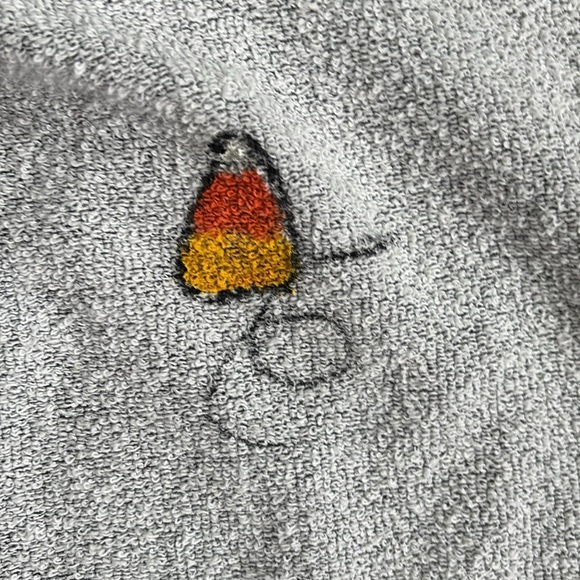 Cal Cru | Vintage Grey and White Crew Neck Sweater with Pumpkin Design Size L/XL - Picture 10 of 10